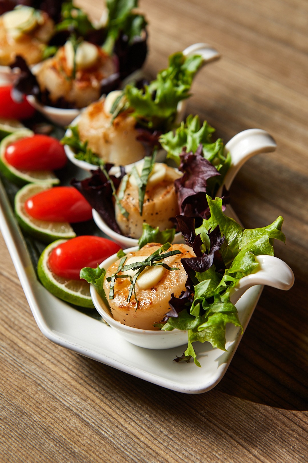 Manaao appetizers arranged for sharing at a private event